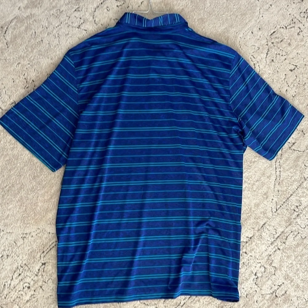bcg Golf Blue Striped Polo Shirt Classic Design